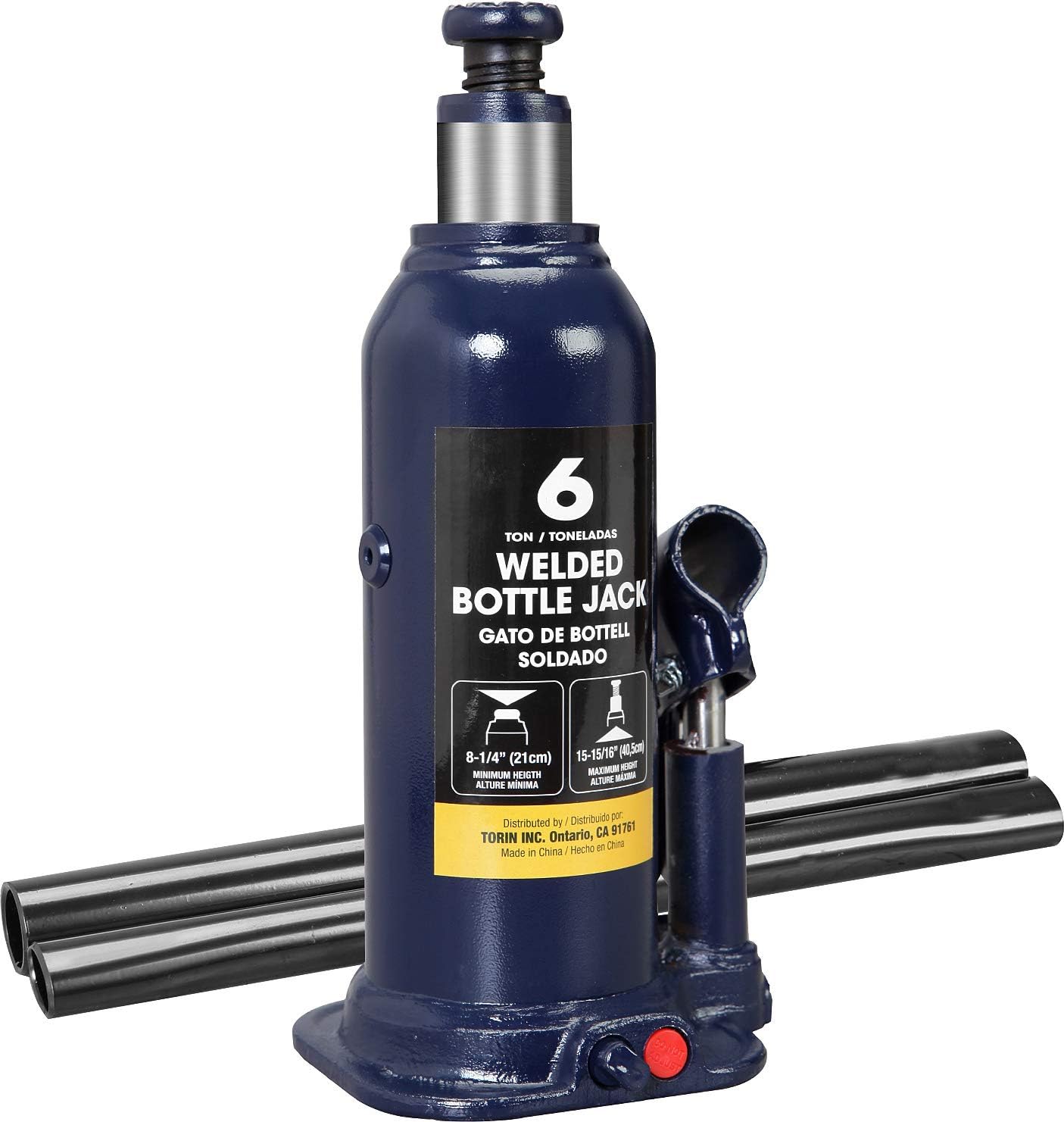 TCE 6 Ton (12,000 LBs) Capacity Hydraulic Welded Bottle Jack, AT90603BU , Blue : Everything Else