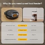 Automatic Cat Feeder Wet Food: Cordless Cat Food Dispenser with Timer - Pet Feeder with Ice Pack for Wet & Dry Food Refrigerated - Auto Wireless Small Dog Feeder Battery Power - Supply 4 Meals per Day - 6
