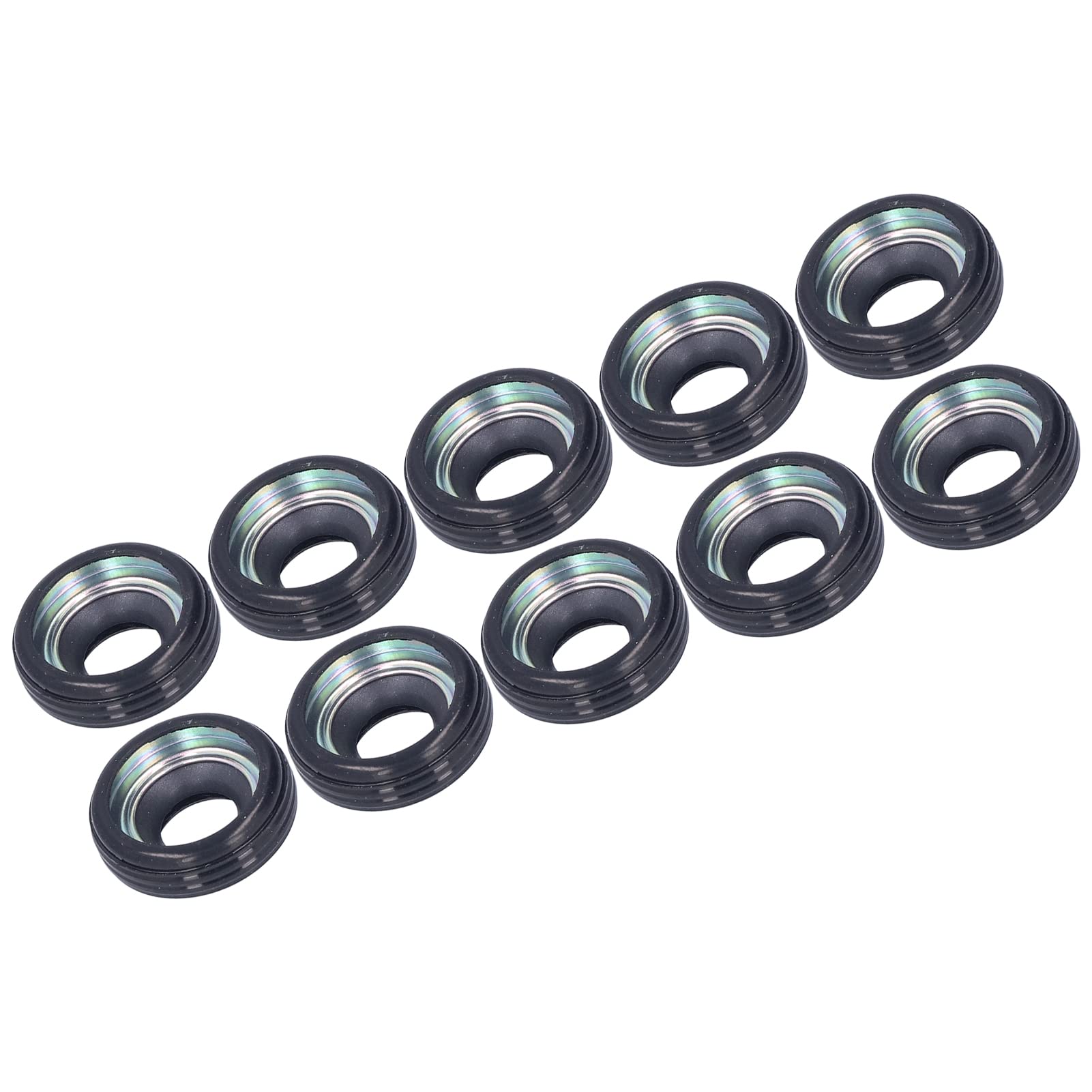 Kit di 10 guarnizioni per albero del compressore A/C, guarnizione dell’olio per compressore di climatizzazione automobilistica, set di guarnizioni in gomma e metallo resistente