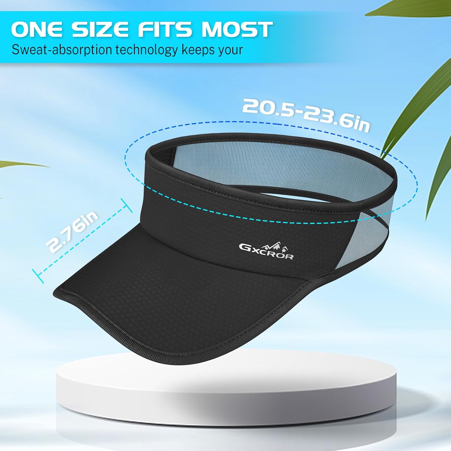 GXCROR Sports Sun Visor Hat Men Women, Lightweight Breathable Quick-Dry Visor Hat, UPF 50+ Tennis Golf Running Visor - Image 5