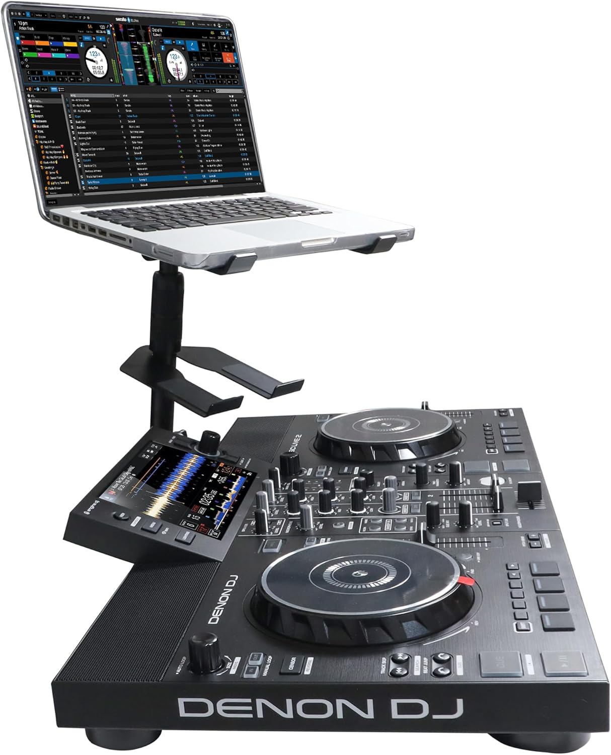 ProX Live Performance Gear Adjustable Laptop Stand for DJ s, Professional Notebook Computer Holder, Height Adjustable, Black Pioneer, Denon, Numark, Native, Rane, Hercules