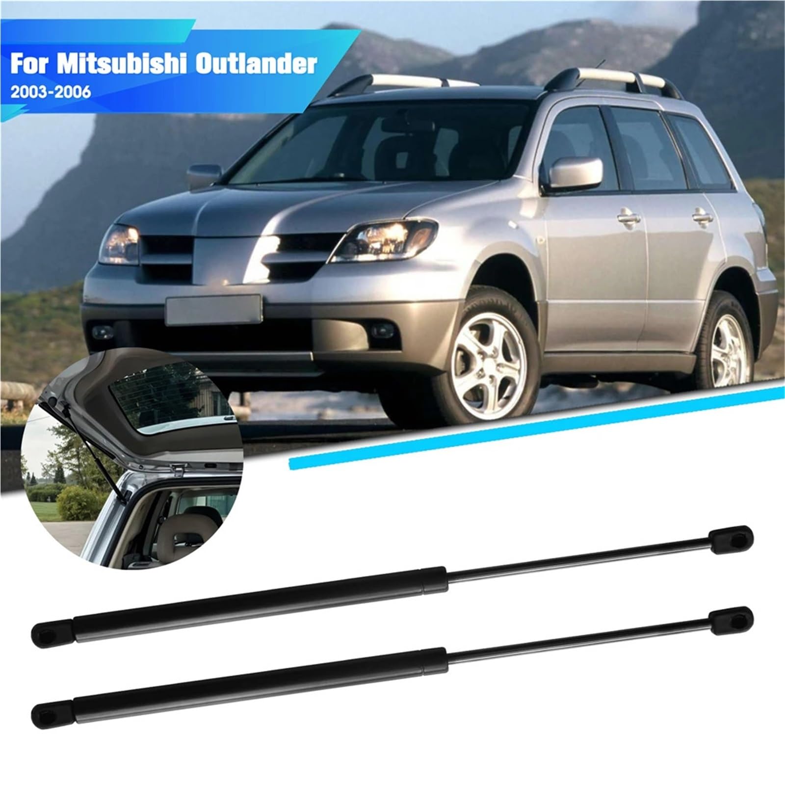 Amortyzator gazowy sprężyna gazowa 2 szt. sprężyny podnoszące bagażnik, amortyzatory gazowe, pasujące do Mitsubishi Outlander 2003-2006, akcesoria samochodowe PM3051