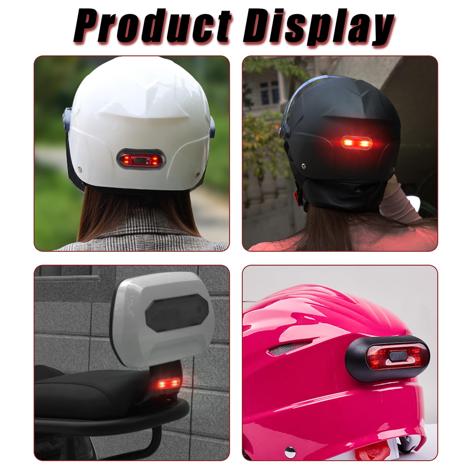 Motorcycle Helmet Light for Nolan N90-3 2015, USB Rechargeable Warning Helmet Taillight, 3 Light Modes, Warning Night Lamp for Helmet, Bike, Backpack,Red Light : כל דבר אחר