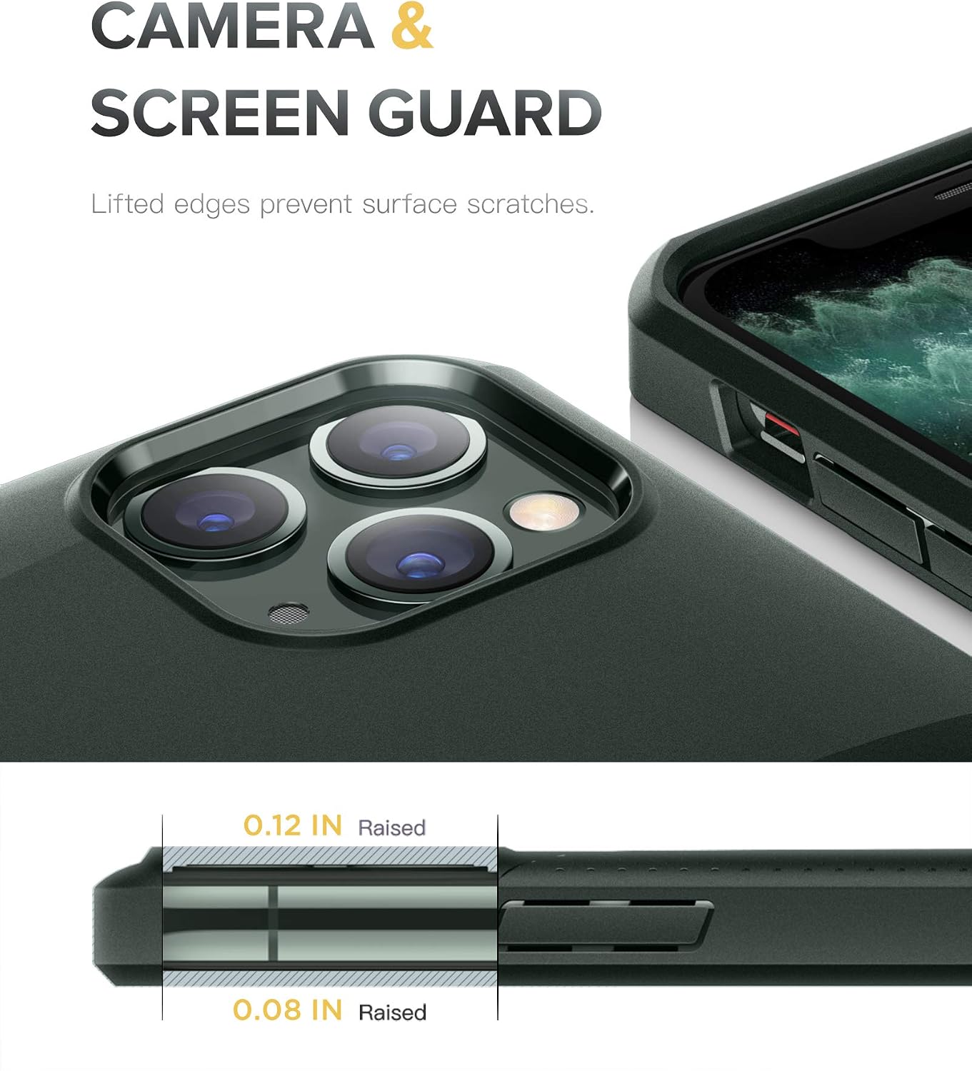 MOBOSI Net Series Armor Compatible with iPhone 11 Pro Max Case 6.5 inch (2019), Slim Lightweight Military Grade Shockproof Drop Protection Hybrid Matte Soft Cell Phone Cover - Midnight Green