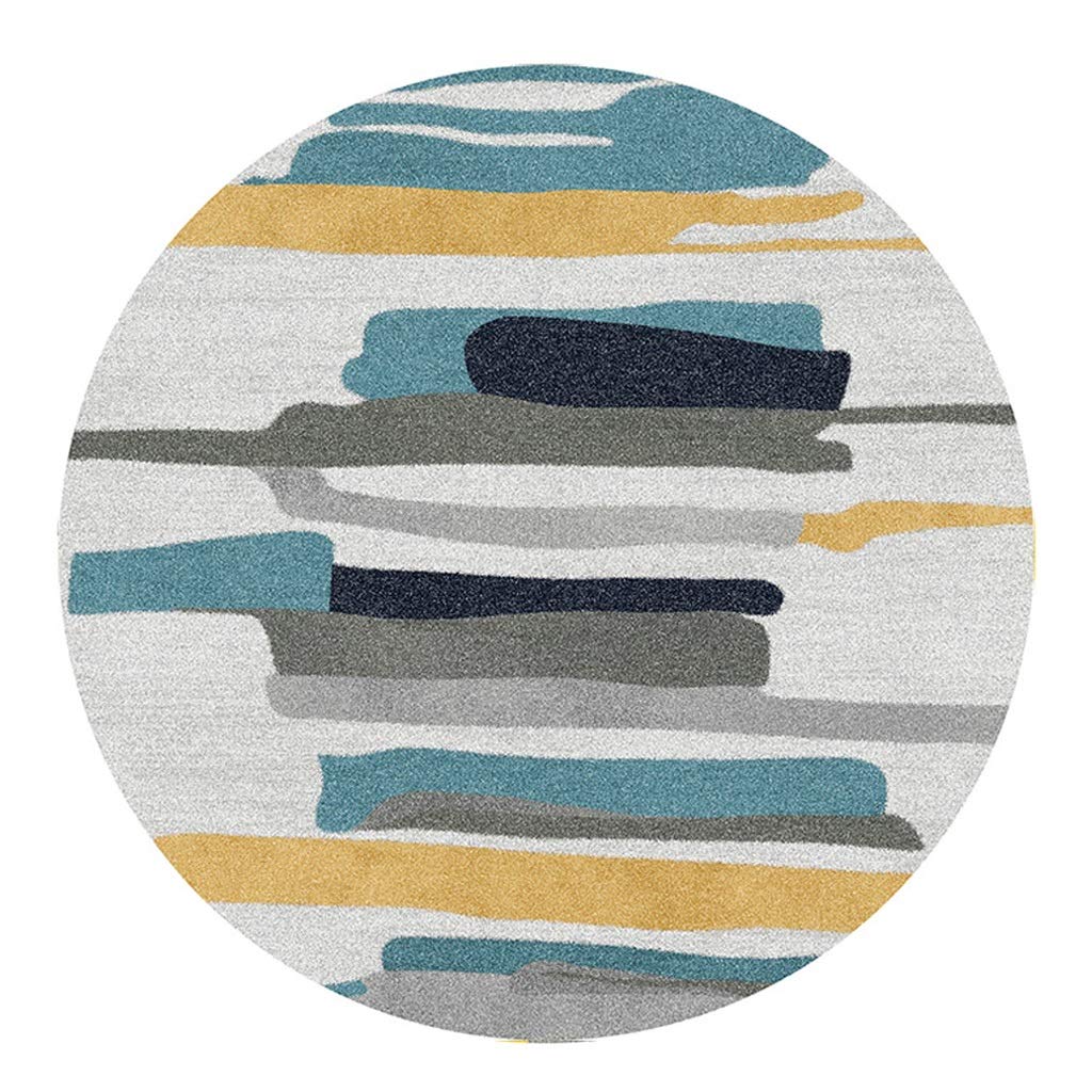 YJRBZ Nordic Geometry Area Rugs in Round, Living Room Bedroom Bedside Soft Carpet Circular Computer Chairs Mat Indoor Outdoor Washable Hanging Blanket Carpet (Size : Diameter 90cm)