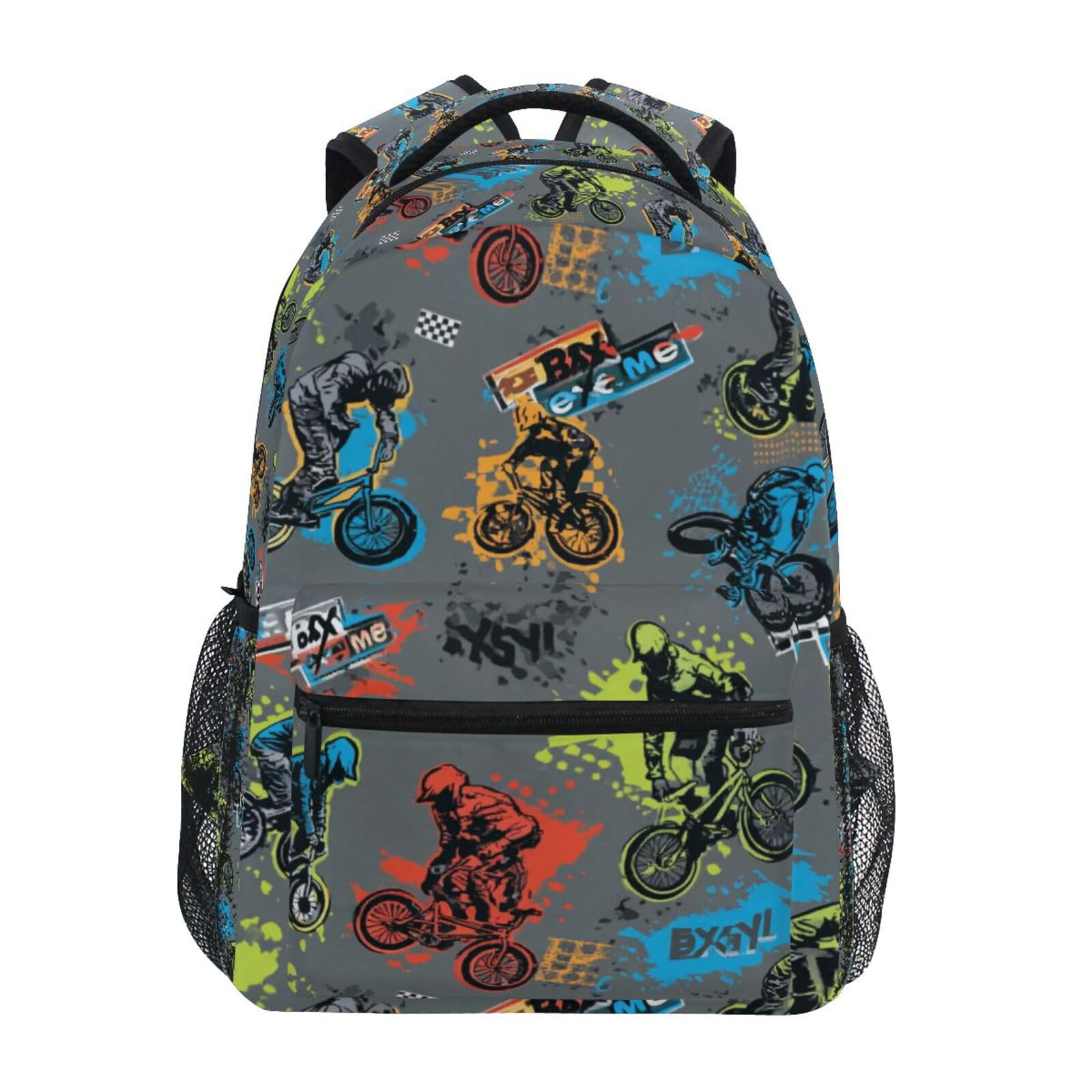Kcldeci Toddler Backpack for School Boy on Bicycle Bmx Sport Boys Girls Kids School Bags Bookbag Elementary Children Bookbags Casual Travel Back Pack