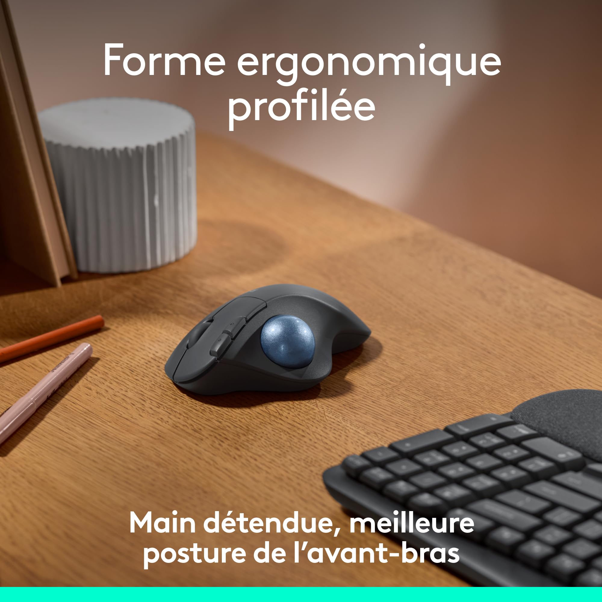 Logitech ERGO M575 Trackball sans fil for Business | Controllo facile pollice, ergonomico, Logi Bolt, Bluetooth, Windows/Mac/Chrome/Linux - Graphite
