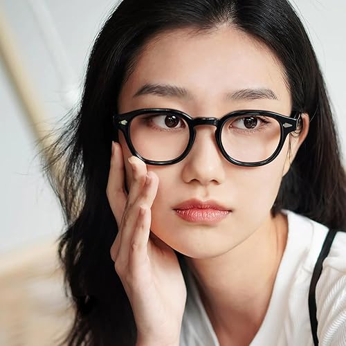 Miniatura 4 de AIEYEZO Lentes de bloqueo de luz azul retro vintage para hombres y mujeres, lentes redondos para computadora