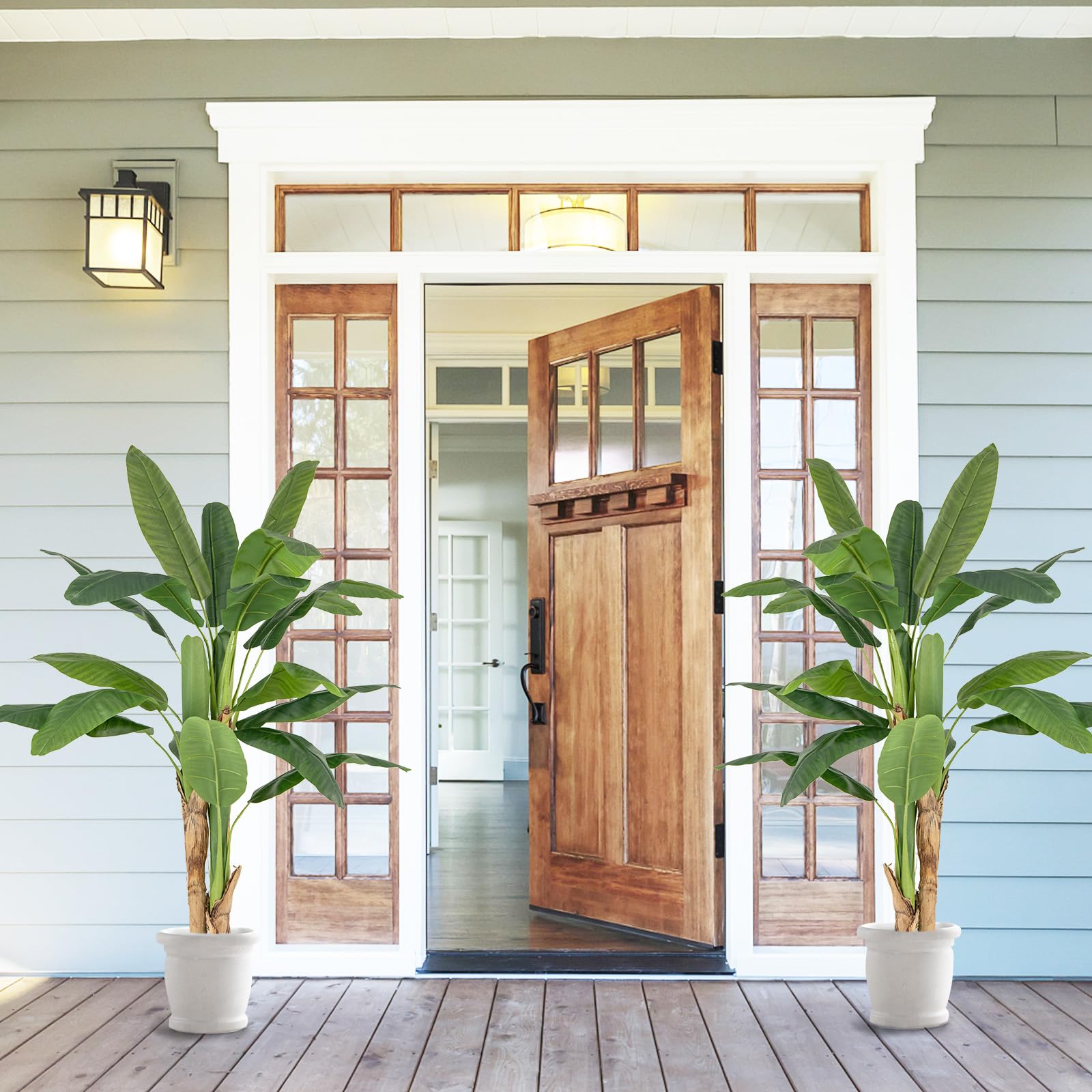 COSTWAY Planta Artificial Decorativa de Ave del Paraíso, Platanera Artificial 160 cm, Árbol de Hojas de Plátano de Imitación en Maceta, Palmera Tropical Artificial Grande para Sala de Estar, Oficina