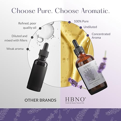 Vista 6 de HBNO California - Aceite esencial de lavanda holandesa embotellada, 4 onzas líquidas, aceite de lavanda natural para la piel, perfecto