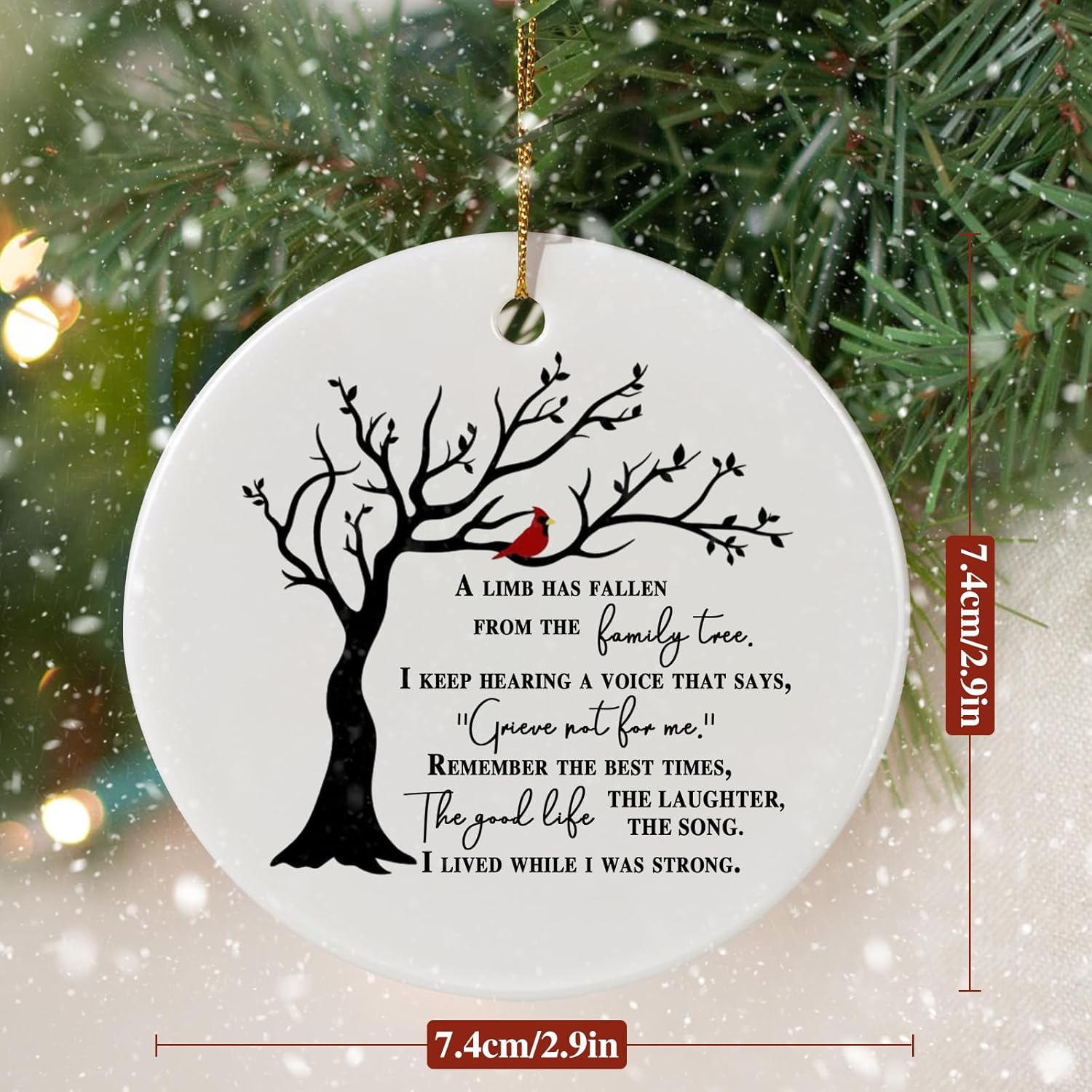 A Limb Has Fallen Memorial Ornament - Red Cardinal, Keepsake, Remembrance Gift, Family Tree - Family Loss - Image 2