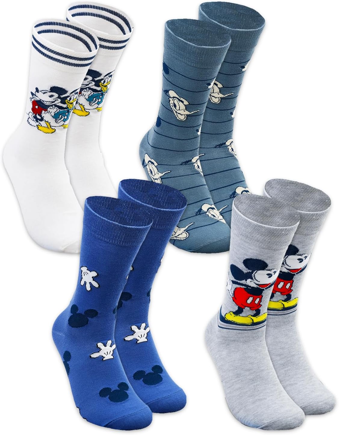 Disney Mickey Mouse Socks for Boys, Men - Mickey Mouse Apparel Men Bundle with 4 Pairs of Mickey Mouse Crew Socks Size 6-12 Adults Plus More | Bulk Mickey Mouse Socks Teen, Adult - Image 2