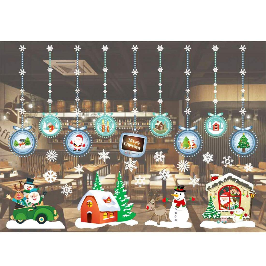 Stickers muraux Noël haut de gamme 55 x 38 cm Color3 pour décors intérieurs raffinés