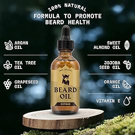 Striking Viking Citrus Beard Oil for Men - 2 Fl Oz, Citrus Scented - Moisturizing & Softening Formula With Jojoba, Argan & Tea Tree Oil