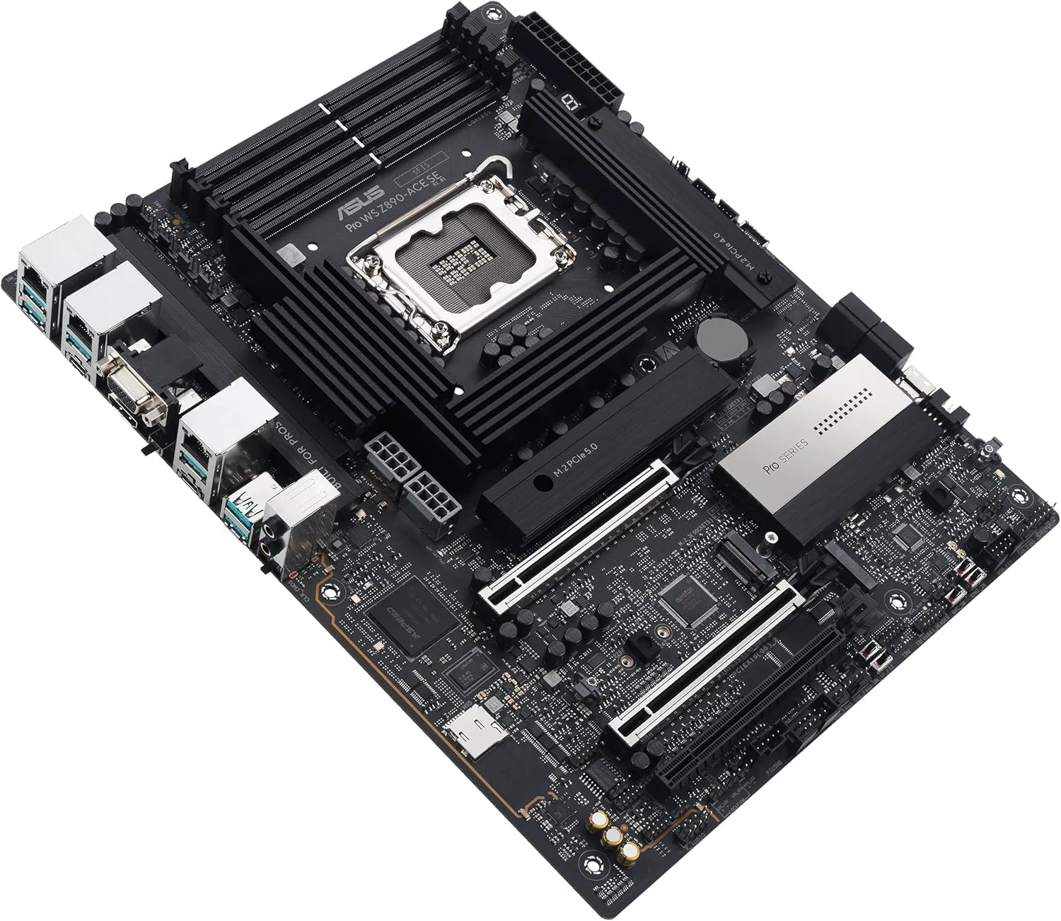 ASUS Pro WS Z890-ACE SE płyta główna Intel ATX, 16+2+1+2 fazy zasilania, gniazdo DDR5, PCIe 5.0 na karty graficzne nowej generacji, 4 gniazda M.2, porty USB-C Thunderbolt, czarny