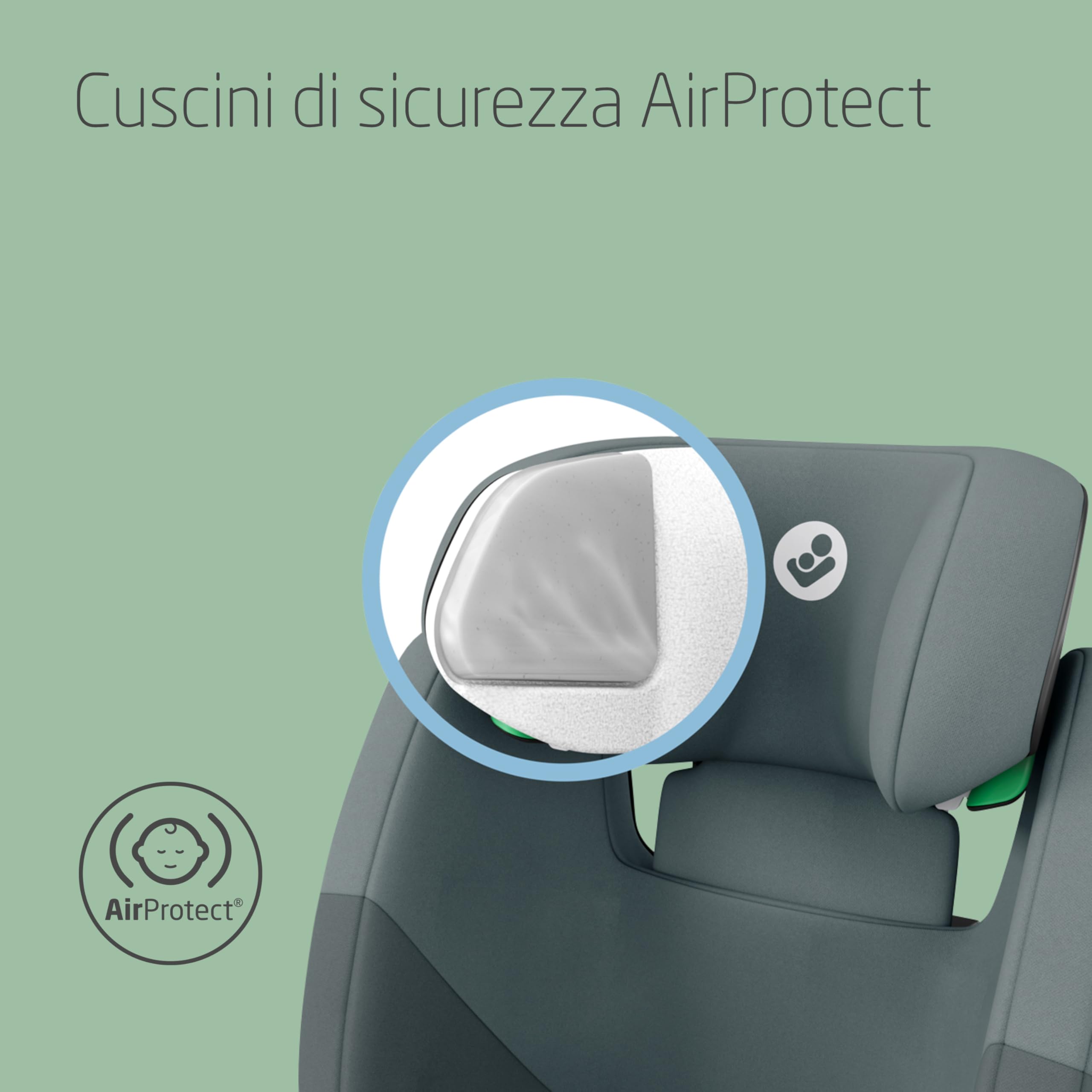 Maxi-Cosi RodiFix S i-Size, Seggiolino Auto ISOFIX Reclinabile in 3 Posizioni, 3,5-12 Anni (100-150 cm), Regolabile in Altezza/Larghezza, Protection G-CELL, Tecnologia AirProtect, Tonal Graphite