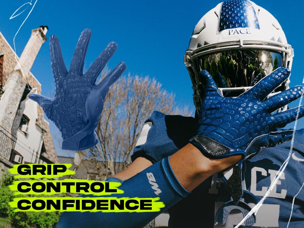 We Ball Sports Hypr-Grip Fußballhandschuhe für Herren, klebrige Silikon-Handflächen-Empfänger-Handschuhe