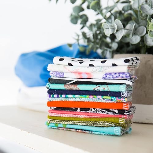 Miniatura 7 de Marley's Monsters Toallitas de tela reutilizables, paquete de 24 unidades, lavables, de algodón, sin papel (gloaming)