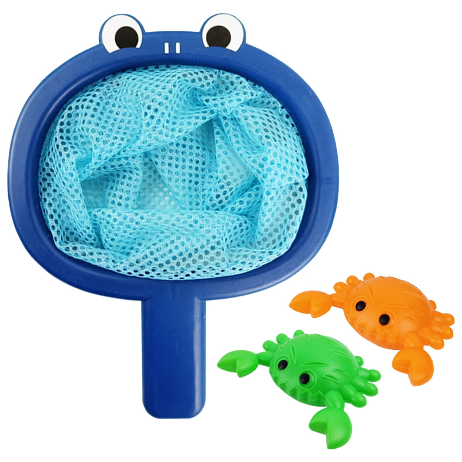 Satiskid Baby Bath Toy, Fishing Net Set with 2 Crabs & 1 Fishing Net, Crab Catching Toy, Crab Floating Pool Bathtub Toys, Educational Bath Toy for Toddlers Kids (Crab)
