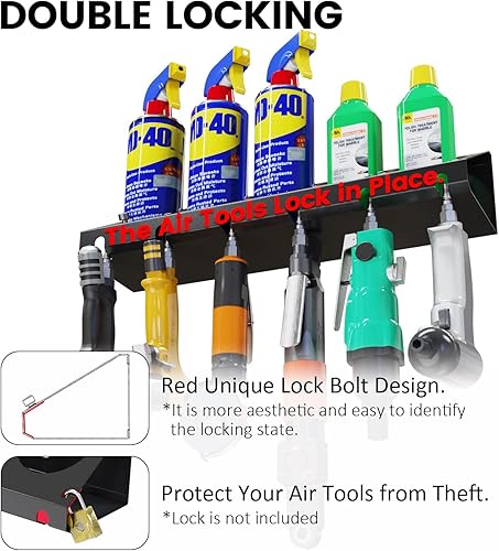 Miniatura 10 de UNITEDPOWER Combo de portaherramientas neumáticoestante de aerosol, soporte para botellas de aerosol montado en la pared, organizador de