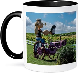 3dRose Popeye in the fields 11oz Two-Tone Black Mug