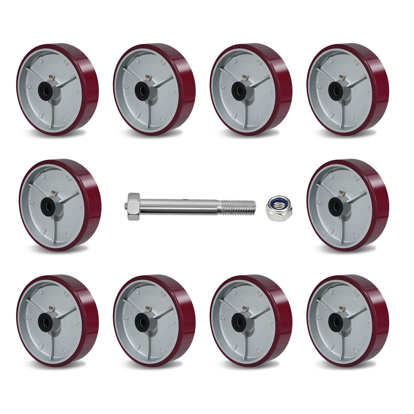 Ruote industriali da 20,3 x 5,1 cm (rosa, confezione da 10)