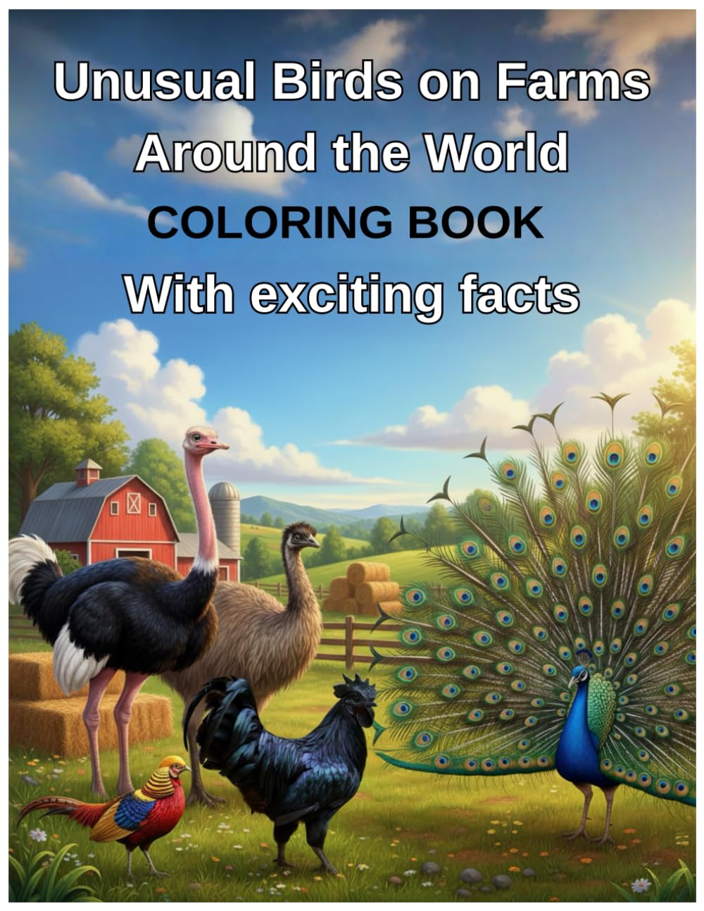 Unusual birds on farms around the world with exciting facts (Farms of the world coloring books with exciting facts)