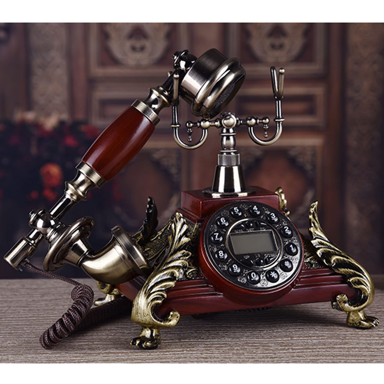 Telefono Fisso Vintage, Telefono Fisso retrò Vecchio Stile, Imitazione di Un Telefono Antico per l'home Office e l'arredamento di Un Hotel stellare (suoneria Singola)