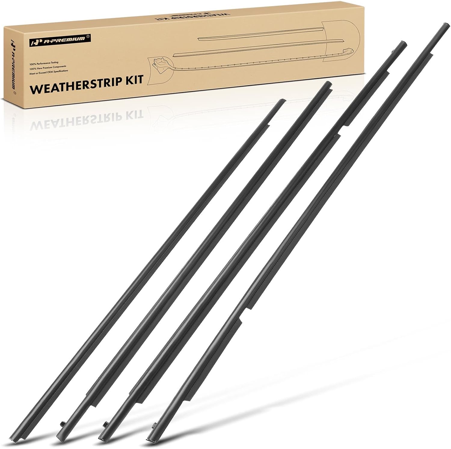 A-Premium 4PCS Window Molding Trim Weather Stripping Kit Compatible with Scion xB 2008-2015, Base, Replace 75710-12820, 75720-12820, 75730-12340, 75740-12430