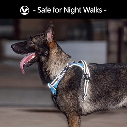 Miniatura 5 de PoyPet - Arnés para perro con 4 hebillas a presión, reflectivo, con 2 ganchos delanteros y traseros y un mango de fácil control no necesita pasar