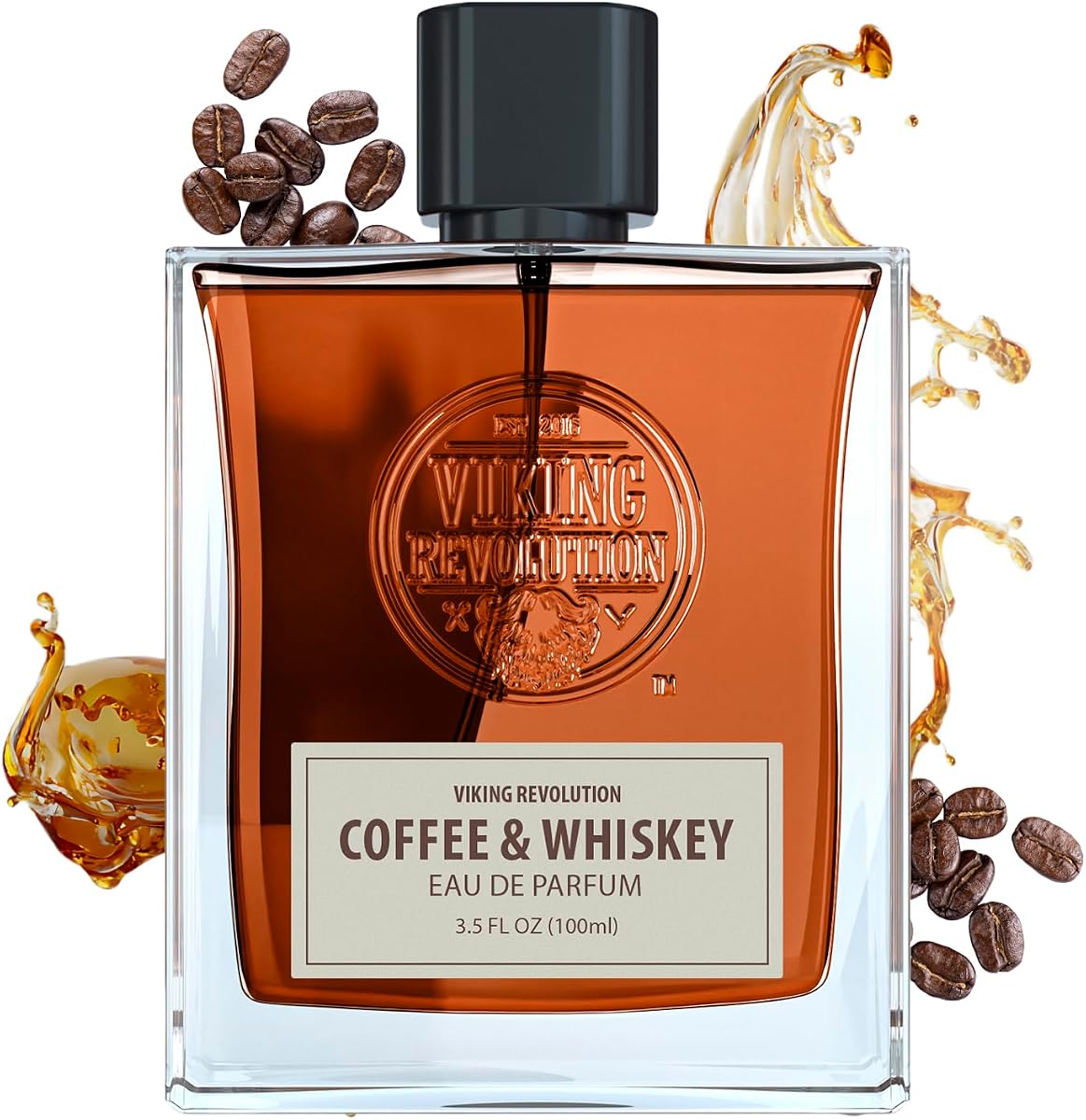 Colonia para hombre Viking Revolution - Agua de perfume para café y whisky -3.5 fl oz | Earthy Eau de Parfum - Notas de café tostado, whisky y sándalo - Fragancia duradera - Regalo para hombres