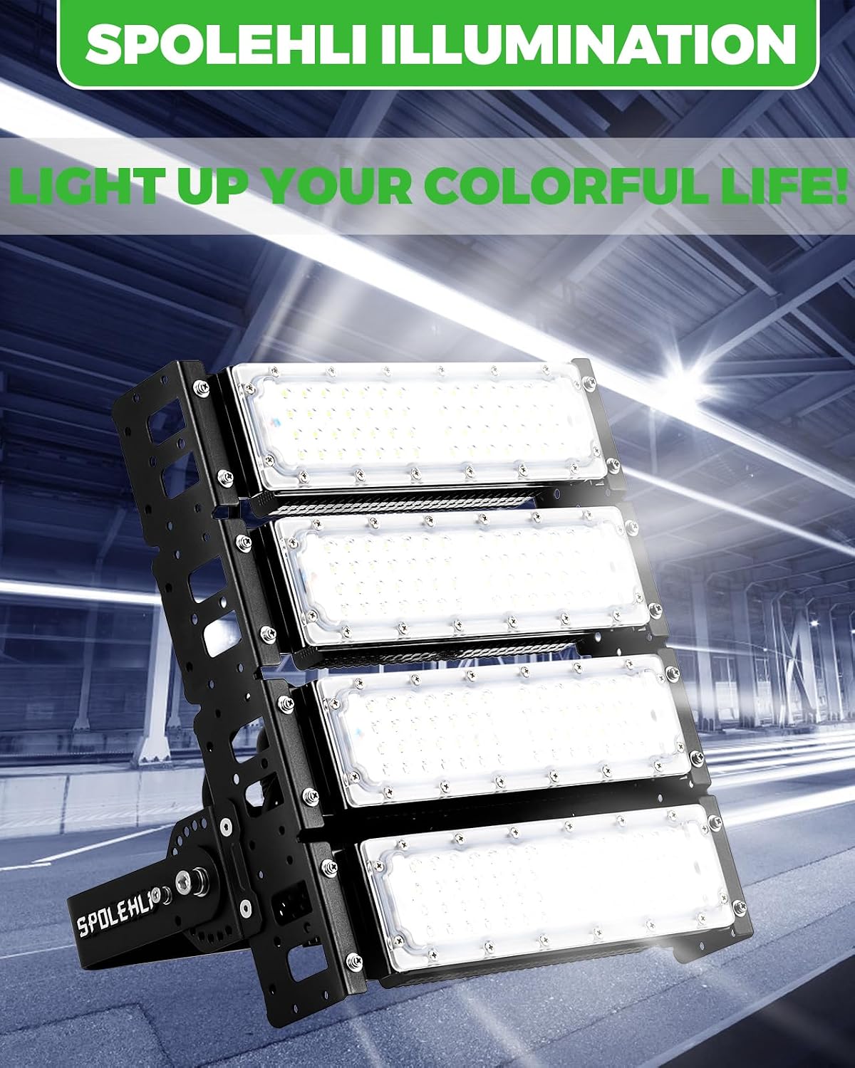 LED Stadium Flood Lights 1200W Equivalent 32000LM Super Bright LED Arena Lights 85-305V IP66 Waterproof 6500K Daylight White 200W Outdoor Lighting for Farm Stadium Riding Arena Field Rink