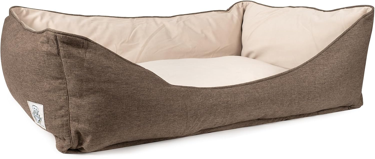 GreenDog Kuddler Pet Bed- Luxe Neutral, Eco-Friendly, Washable (Coffee, X-Large)