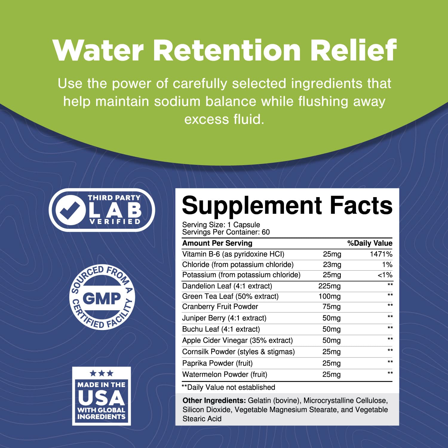 Water Away Diuretic Supplement with Dandelion Leaf ? Bloat Relief Pills