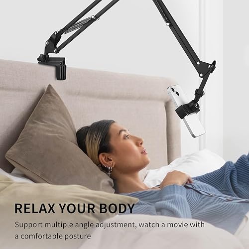 Miniatura 2 de Soporte de teléfono para escritorio, soporte de teléfono para cama con clip de abrazadera ajustable, soporte flexible para teléfono, soporte