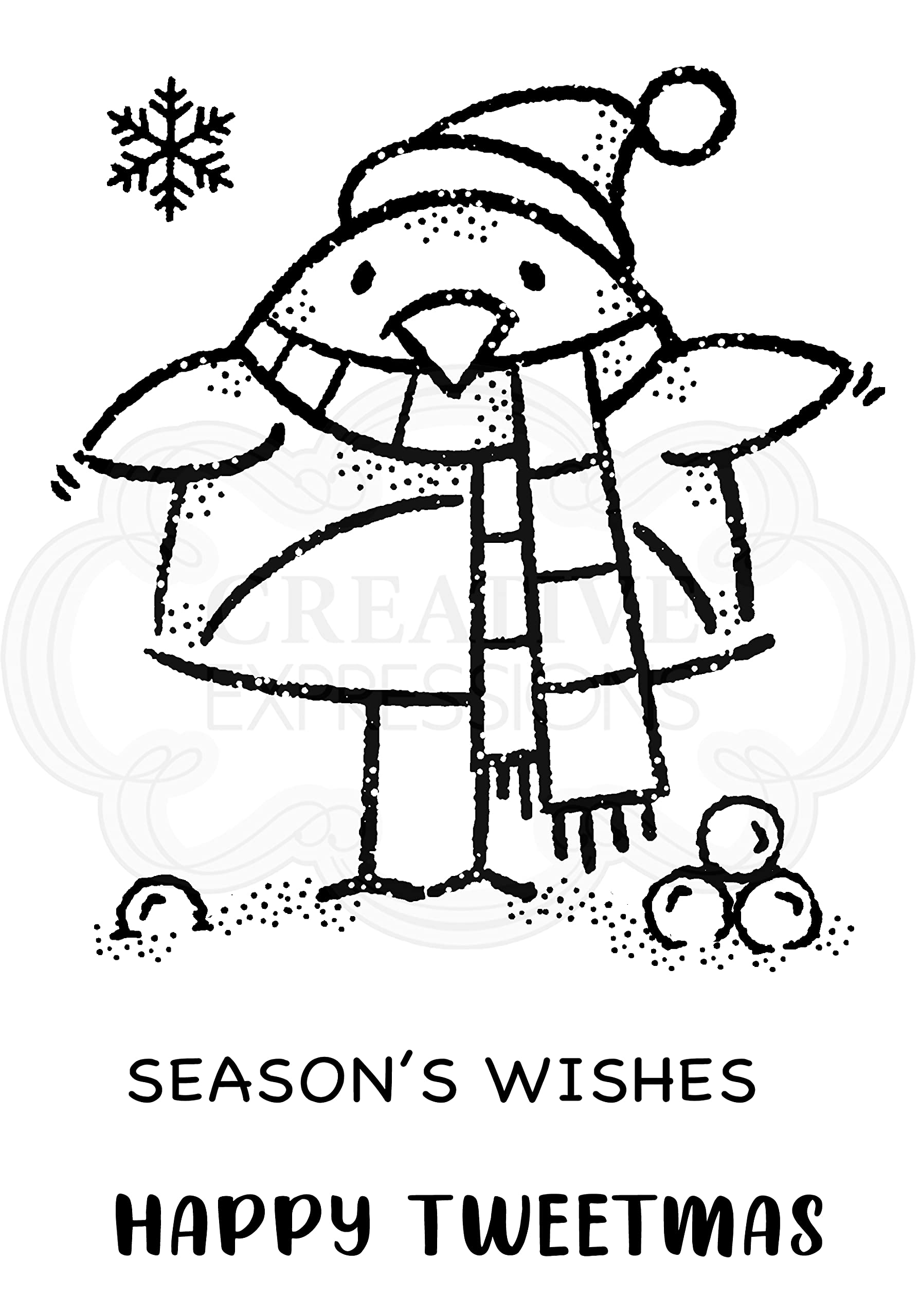 Woodware Francoise Collection-Tweetmas Robin-Clear Magic Stamp, 3.8 x 2.6 inches