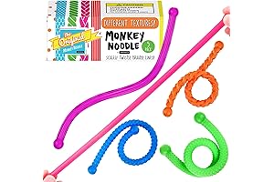 IMPRESA [5-Pack] Textured Monkey Doodle Fidget Toys - Sensory for Children & Adults