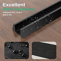 Vista 5 de Lewondr Door Draft Stopper 36 Inch Waterproof Under Door Draft Noise Blocker Soundproof Cuttable Trapezoid Strong Adhesive Weather Stripping Door