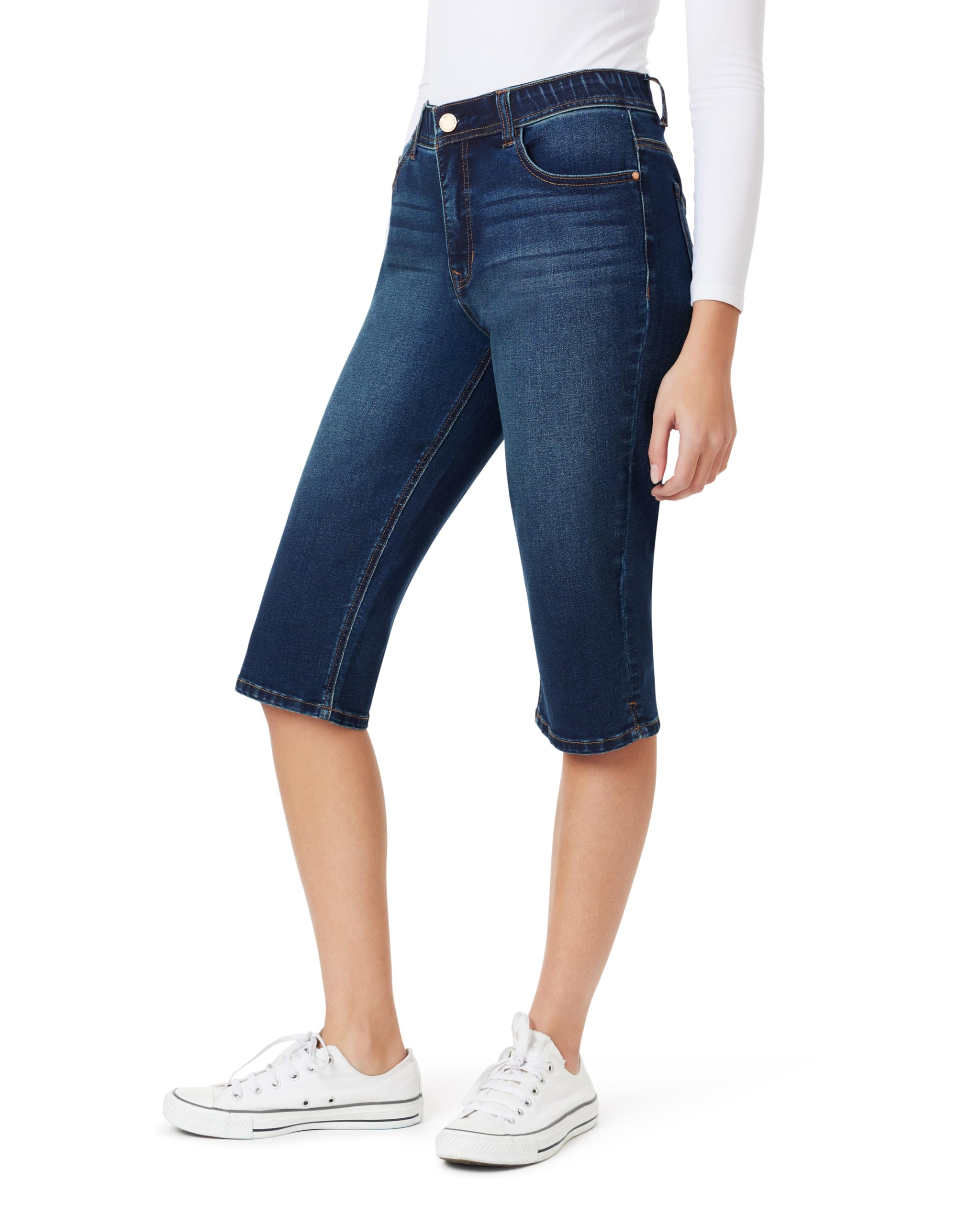Angels Forever Young Damen Jeans Everluxe Sculpt Skinny 17" Side Slit Capri