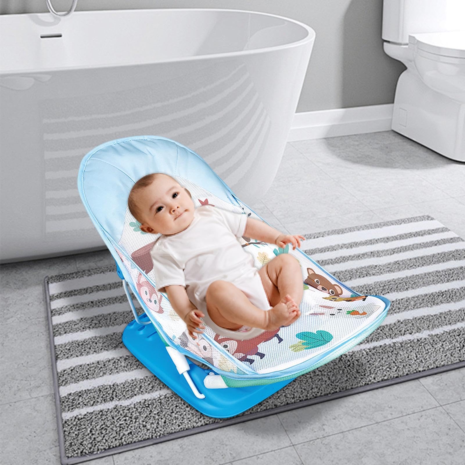 Seggiolino Da Bagno Pieghevole Per Bambini Seduta Pieghevole Per Bagno | Vaschetta da Bagno Supporto Pieghevole Vasca Neonato, Seggiolino Da Bagno , Rete Supporto Doccia Vasca, Per Famiglia E