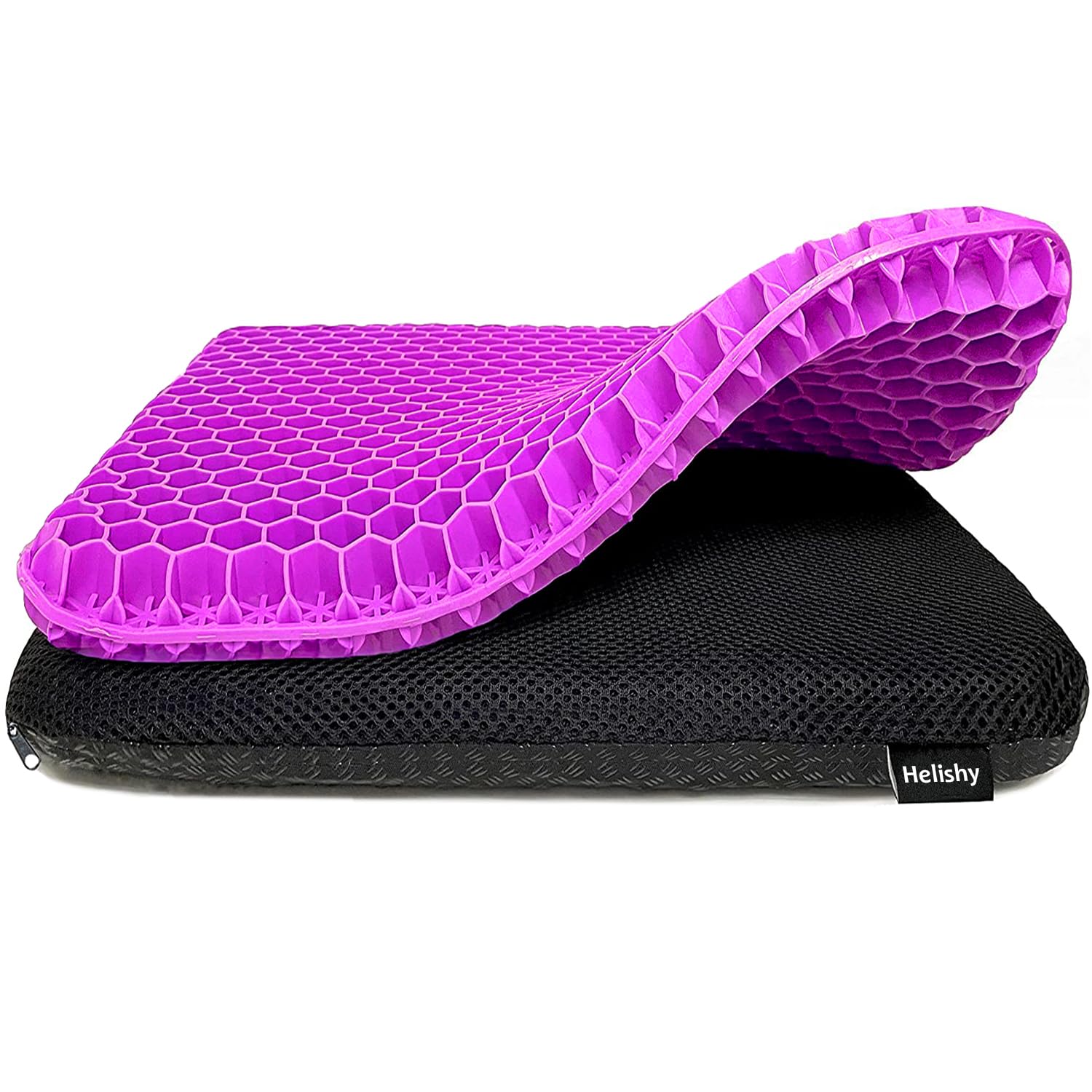 Gel Seat Cushion for Long Sitting Pressure Relief for Back, Sciatica, Coccyx, Tailbone Pain – Office Chair Cushion, Wheelchair Cushions, Truck and Car Seat Cushion (Violet)
