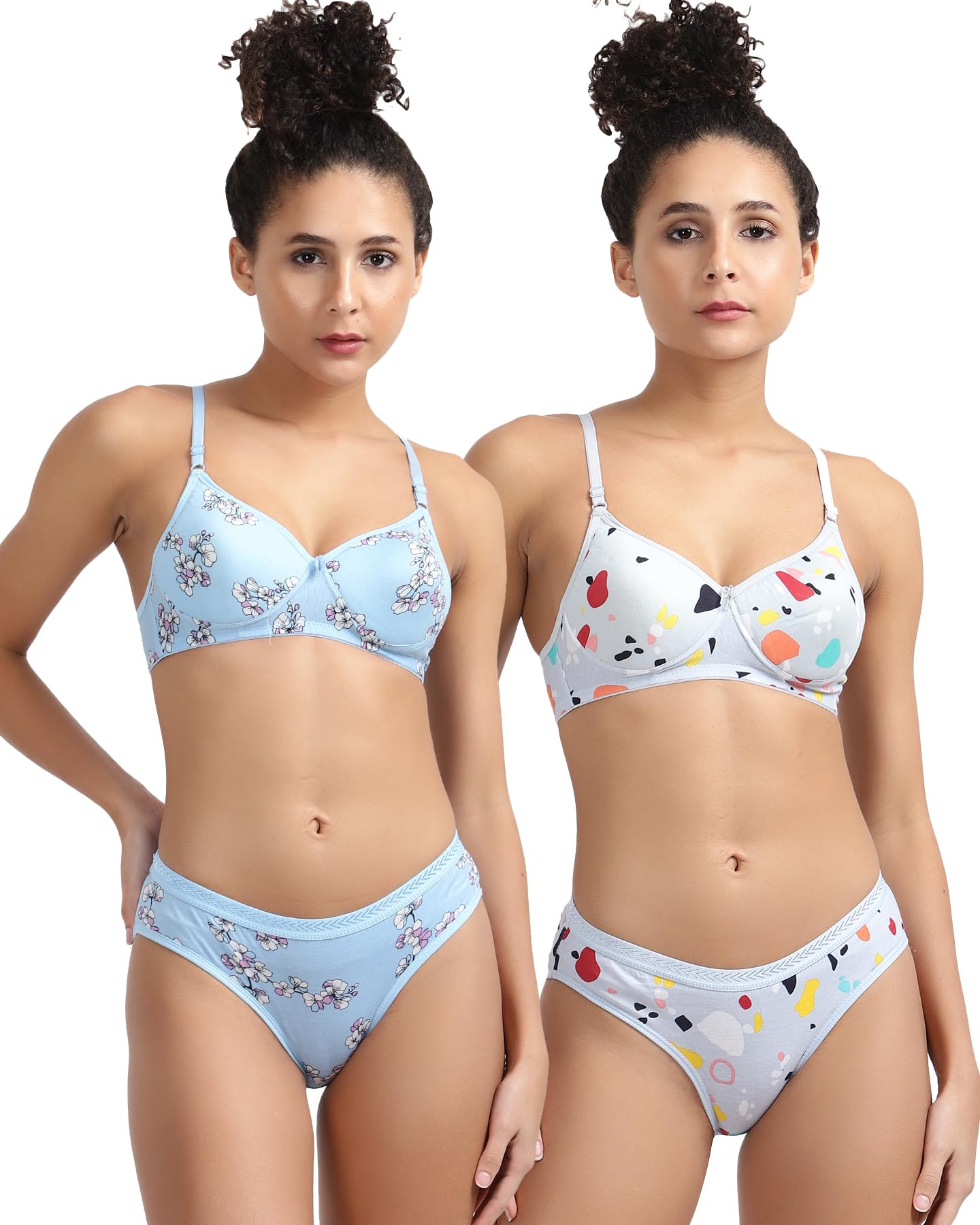 ladyland Women Lingerie Set Full with Coverage Padded Women Cotton Hosiery Bra Panty Set Sexy Bra Panty Set Women Innerwear Pack of 2 Sets-picture-30