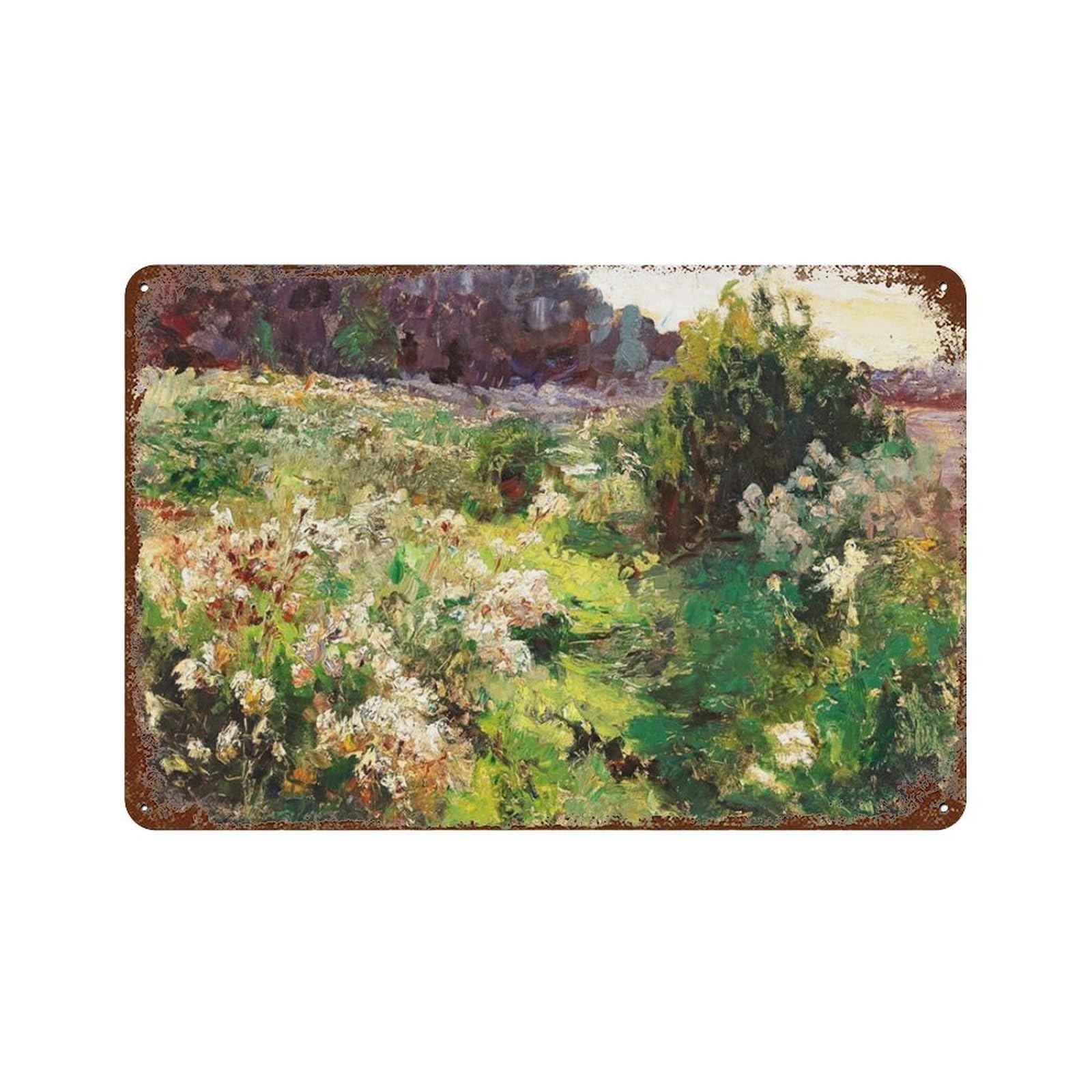 xiaoxiaoshen Vintage Spring Meadow Painting_ Country Landscape Wall Decor Art Metal Tin Poster Modern Home Decor Art Home Bar Shop Decorations Vintage Sign 20x30cm