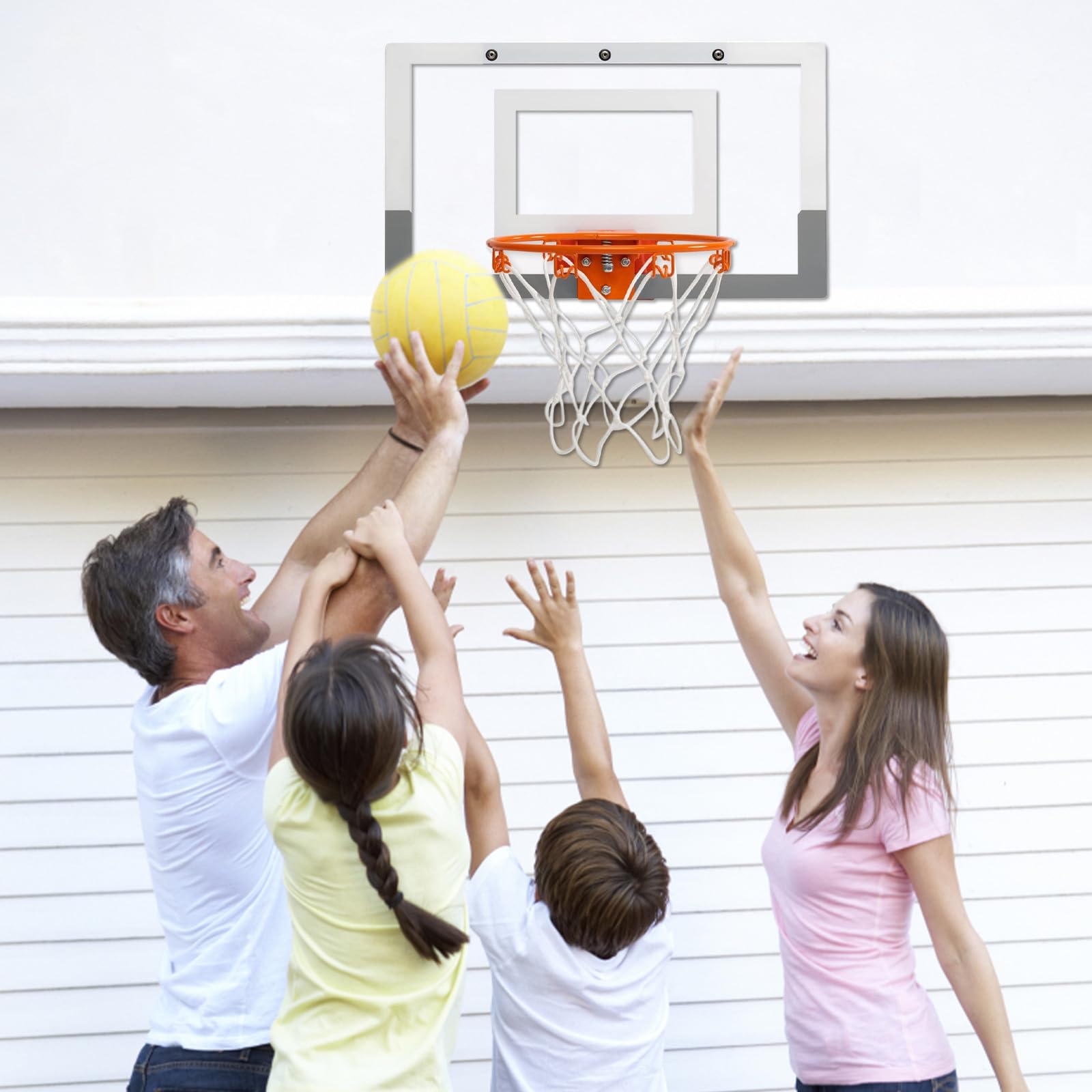 Rete per Canestro da Basket Mini – Sostitutiva in Nylon Resistente – 2 Pezzi – 8 Ganci – Uso Interno ed Esterno – Colore Bianco
