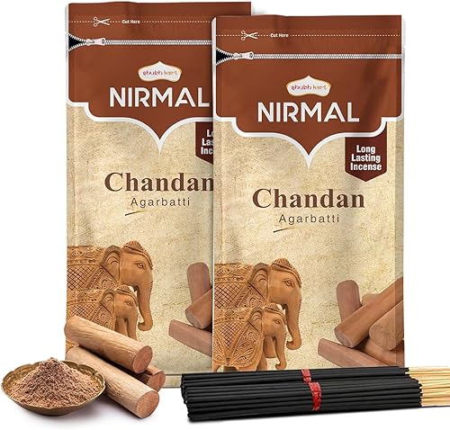 Nirmal Sándalo Premium Fragancia 200 varillas de incienso Agarbatti por Shubhkart (paquete de 2)