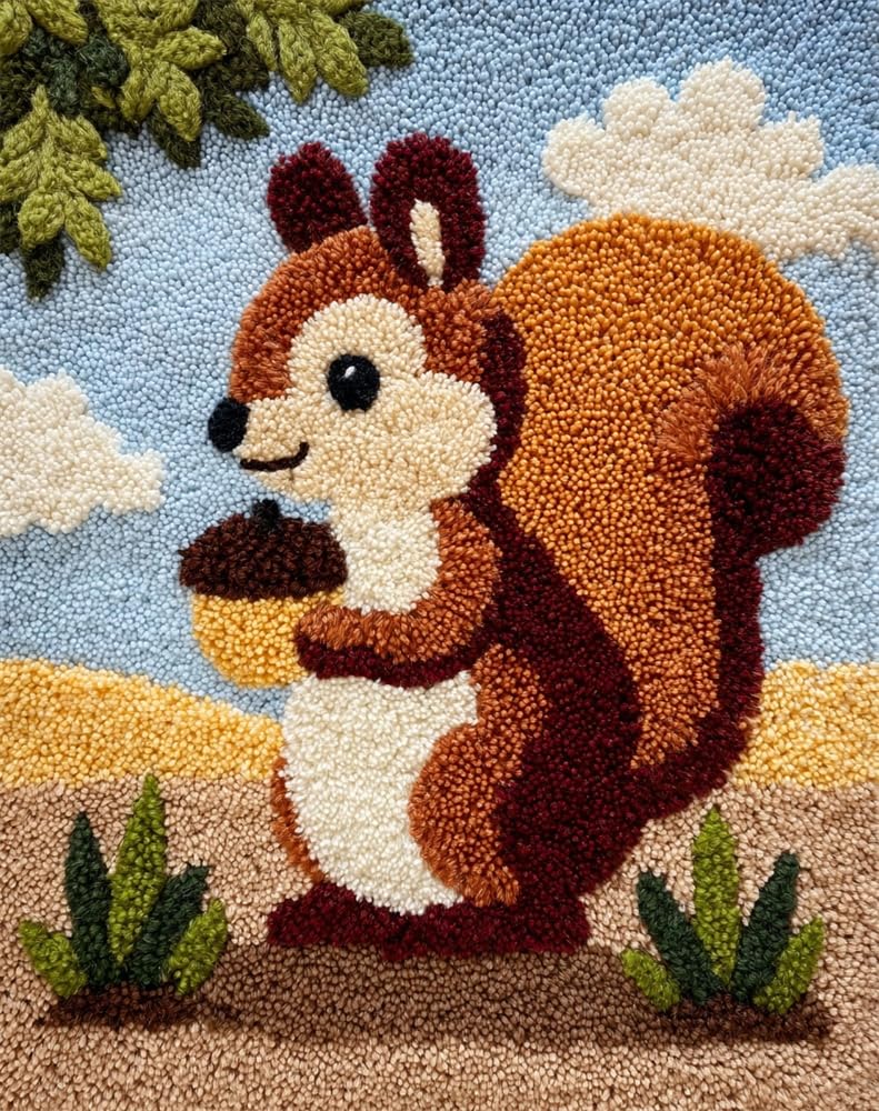 FWRTYCB Latch Hook Kitssquirrel and nut