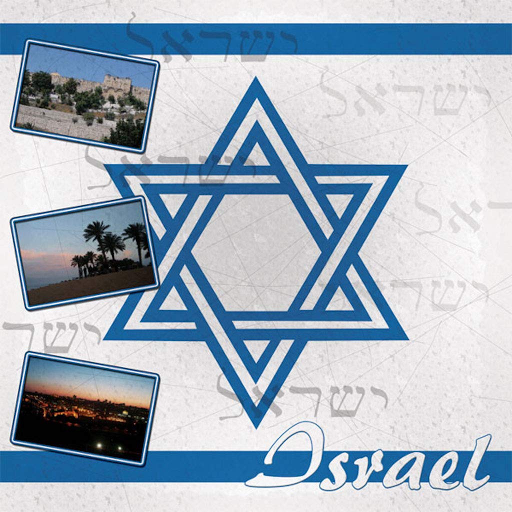 Scrapbook Customs 34287 Izraelska gwiazda Dawida 30 cm x 30,5 cm papier do scrapbookingu - 1 arkusz