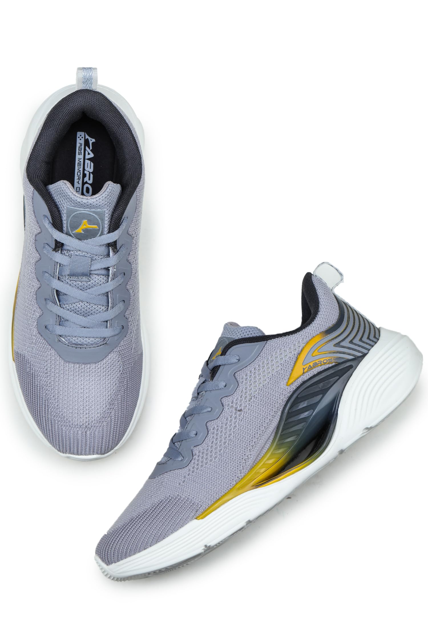 ABROS Mens Passion ASSG1327 Sports Shoes|Running Shoes|Walking Shoes_L.Grey/Mustard_6UK (B0D364N4G4) Amazon Price History, Amazon Price Tracker