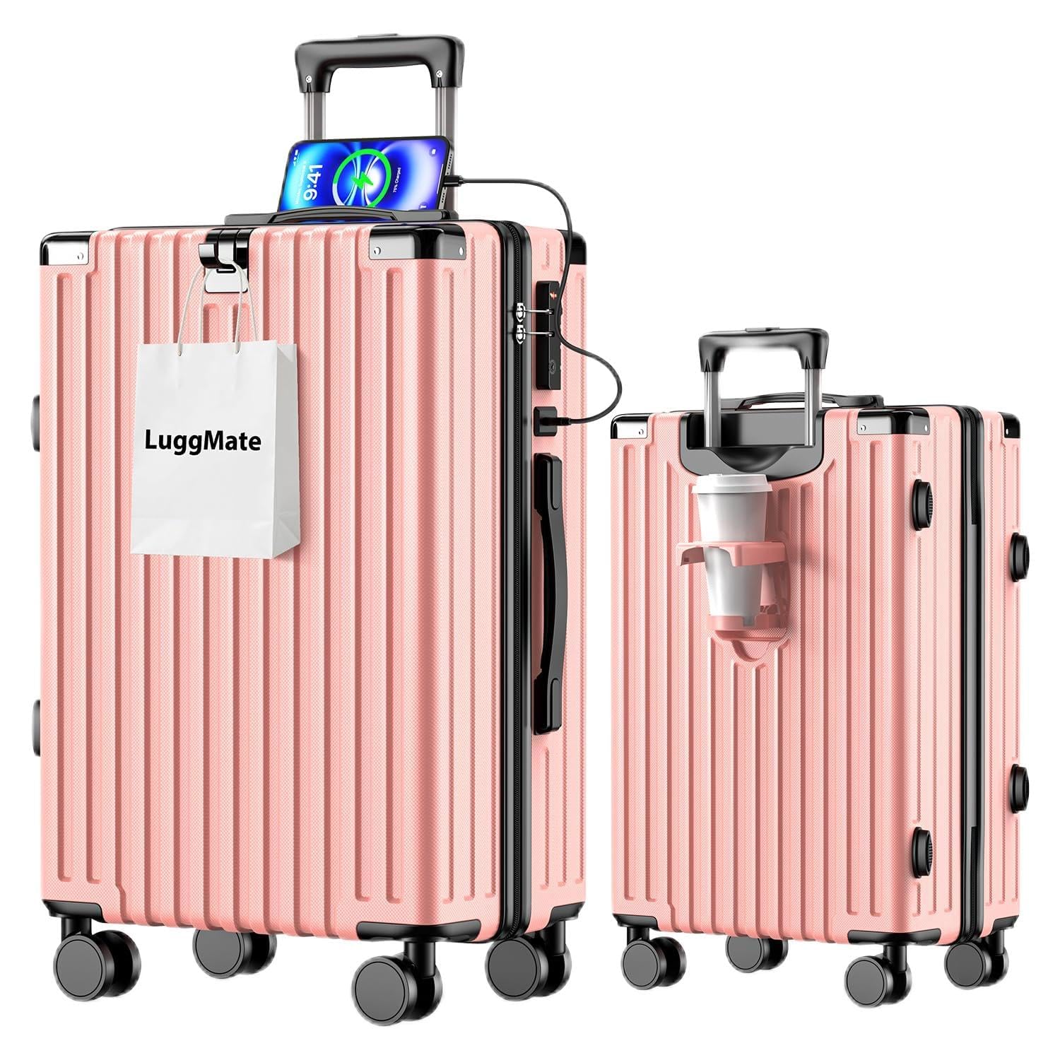 Amazon | [LuggMate] スーツケース 多機能 超軽量 大容量 超軽量 機内