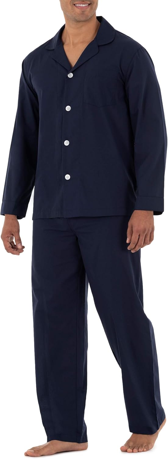 Fruit of the Loom mens Long Sleeve Broadcloth Pajama Set - Image 5